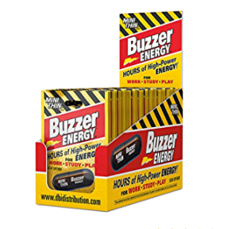 Black Buzzer Energy Mini Thin Energy Booster DMAE Caffeine 4ct