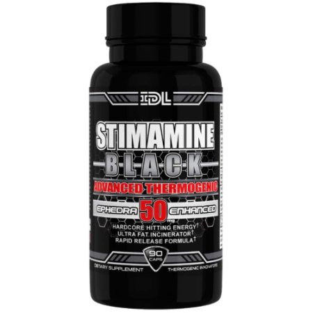 Stimamine Black IDL 50mg Ephedra Fat Burning Pills 90ct