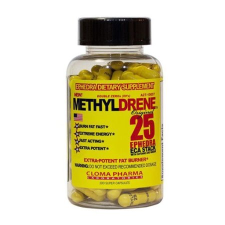 Methyldrene 25 Original Ephedra Yellow Capsule Diet Pill 100ct