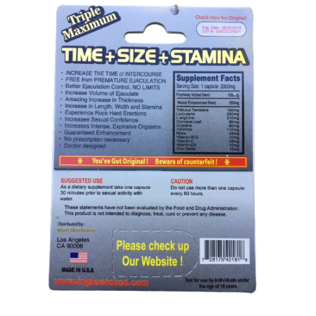 Triple Wicked Platinum 2000 Male Enhancement Pills
