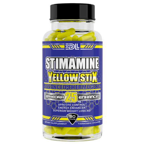 Stimamine Yellow Stix IDL 25mg Ephedra Fat Burning Energy Pills