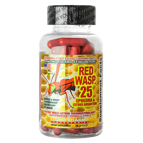 Red Wasp 25 Ephedra Higenamine Weight Loss Pills OTC 75ct