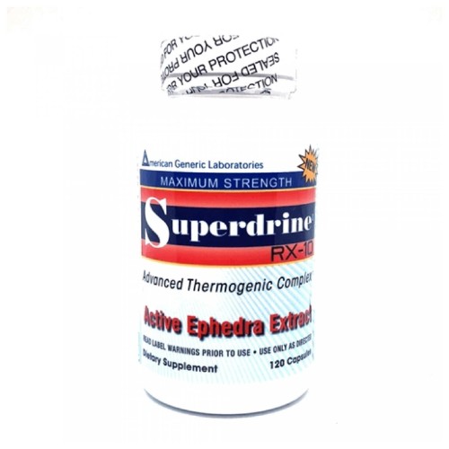 Superdrine RX-10 Ephedra 20mg Caffeine Aspirin Supplement 120ct